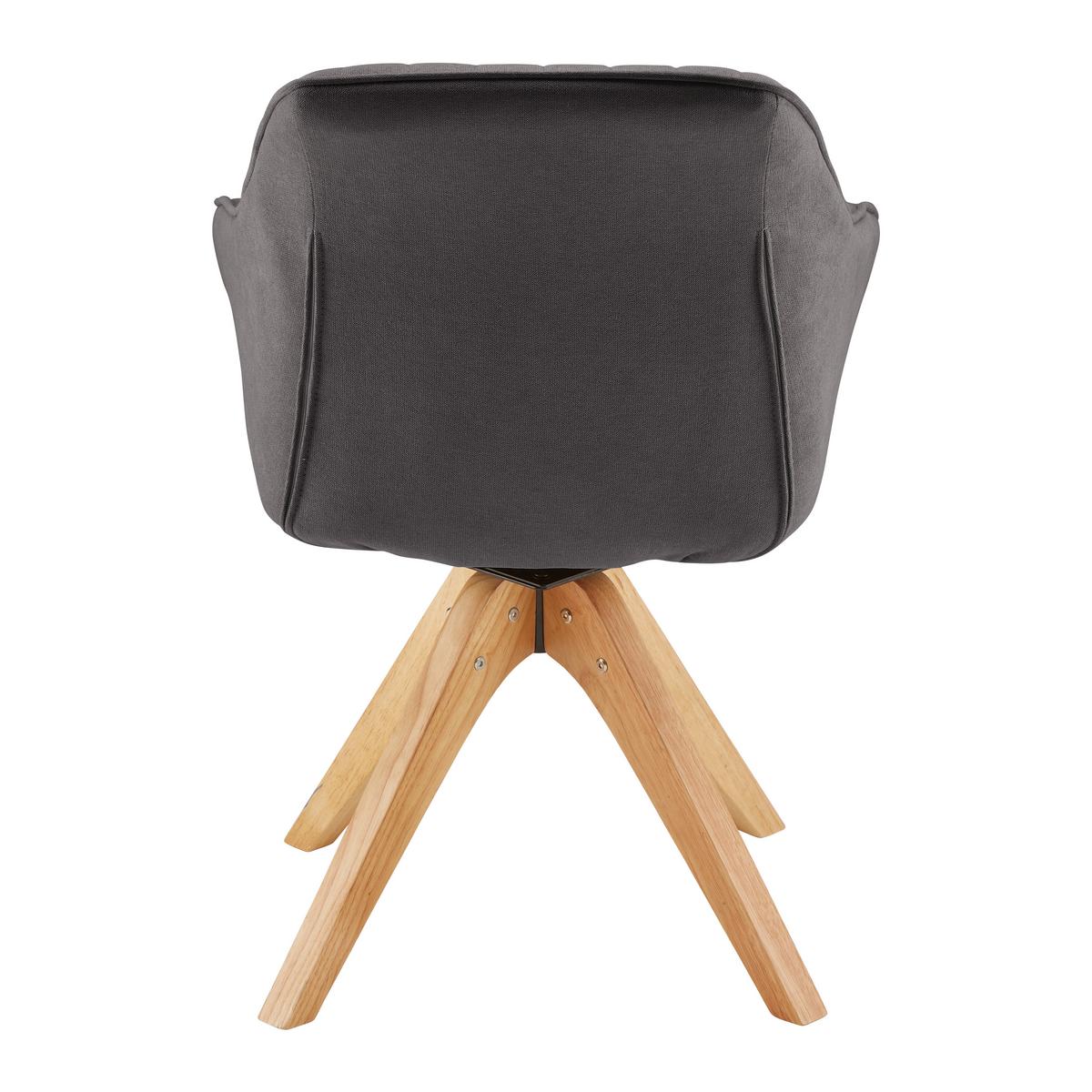 Jídelní židle LEONIE - šedá/barvy dubu, Moderní, dřevo/textil (60/84/61cm) - Modern Living