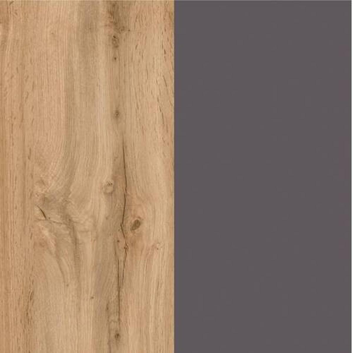 Küchenzeile Turin mit Geräten B: 300 cm Graphitfarben/Eiche - Eiche Wotan/Graphitfarben, Design, Holzwerkstoff (300cm) - Held