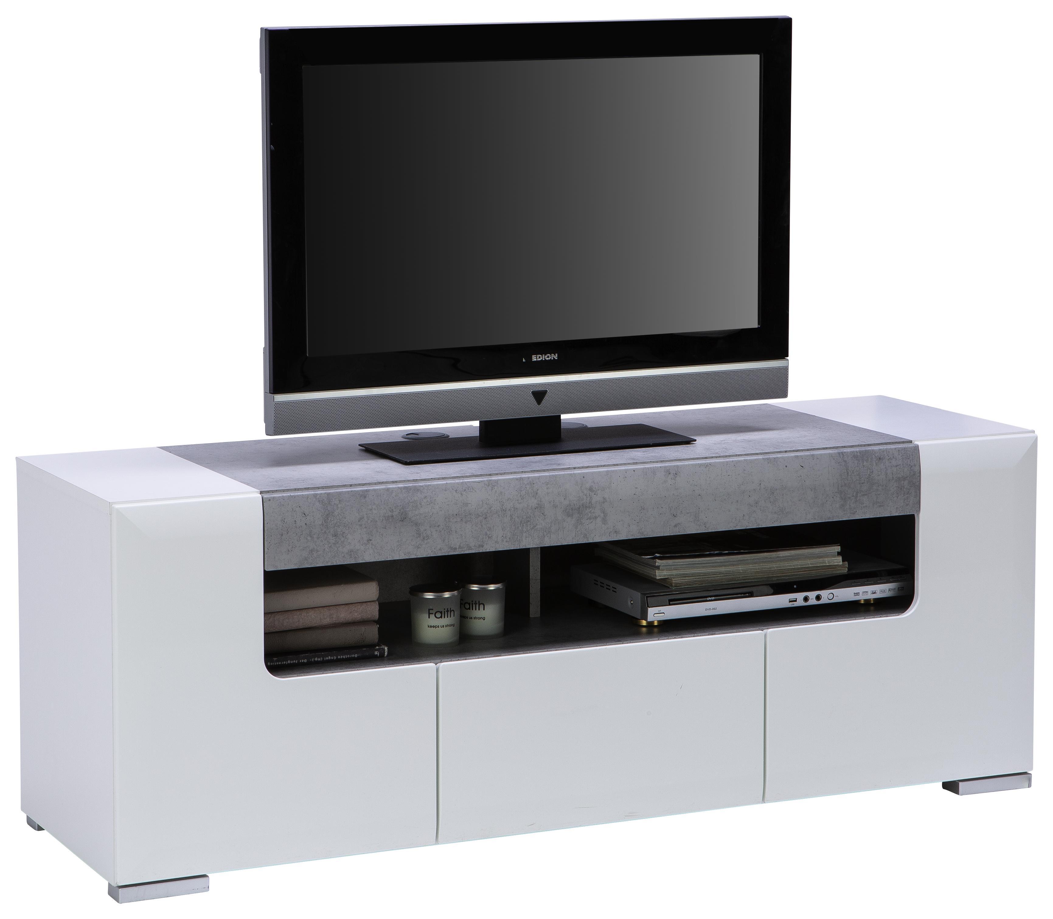 Tv - Elem Toronto - Világosszürke/Fehér, modern, Faalapú anyag (140/53/45,2cm) - Ombra