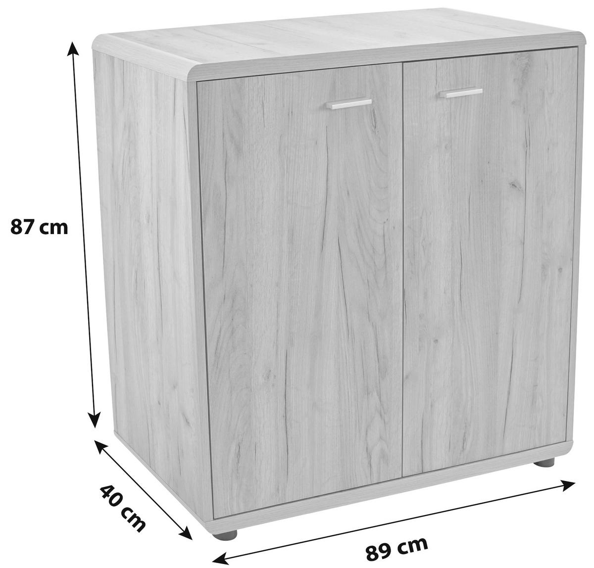 Komód Fontana 89/88 Cm - tölgyfa, Modern, faalapú anyag (89/87/40cm)