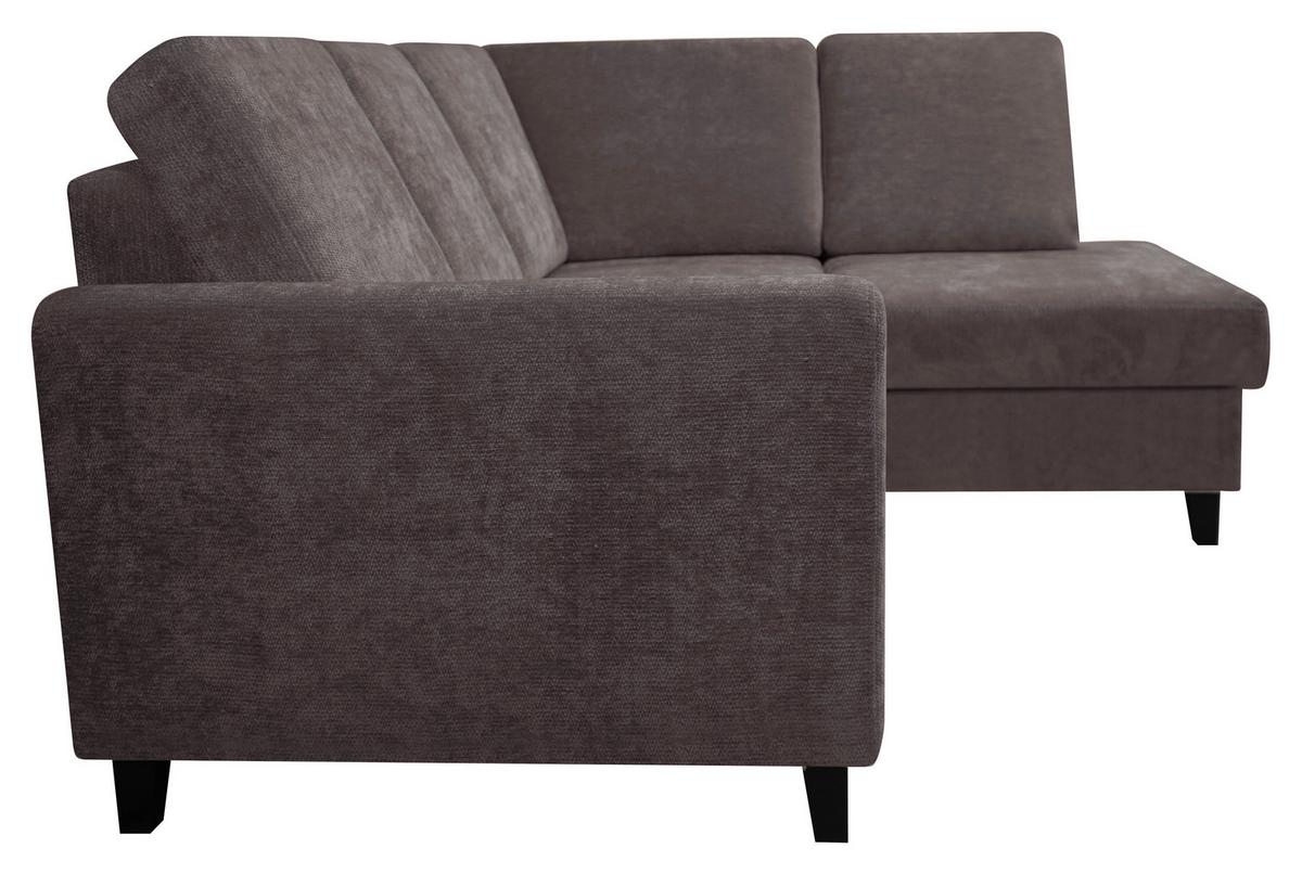 Rohová sedačka ALTON, pravá, tmavohnedá ženilka - tmavohnedá, Konventionell, drevo/textil (211/166cm)