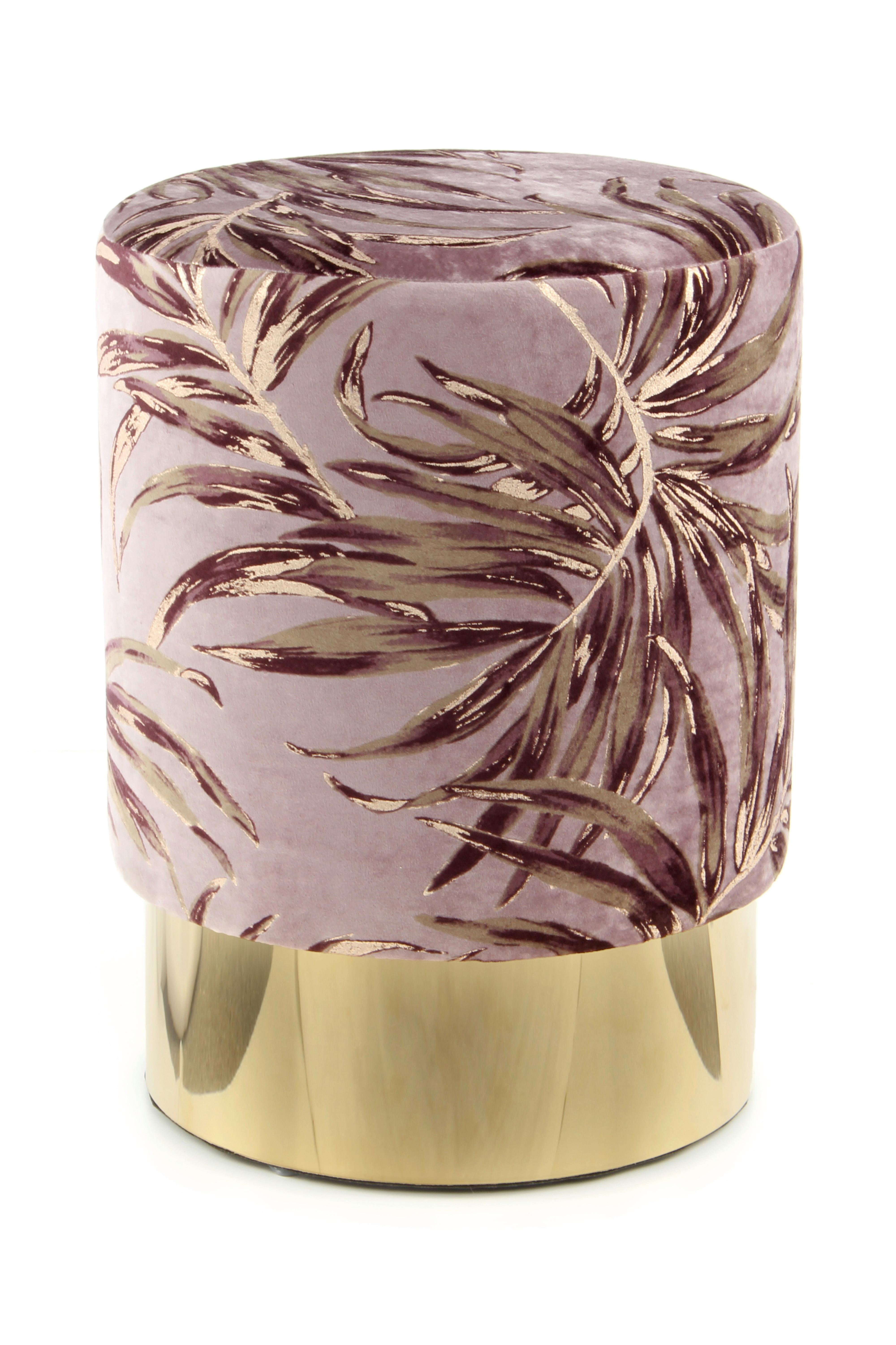 Hocker Gipsy, Violett B: 35 Cm - Violett/Goldfarben, Design, Textil (35/46/35cm) - Kayoom