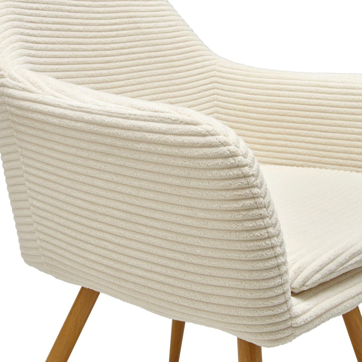 Armlehnstuhl Cardiff - Beige/Naturfarben, LIFESTYLE, Textil/Metall (57/83/62cm) - MID.YOU