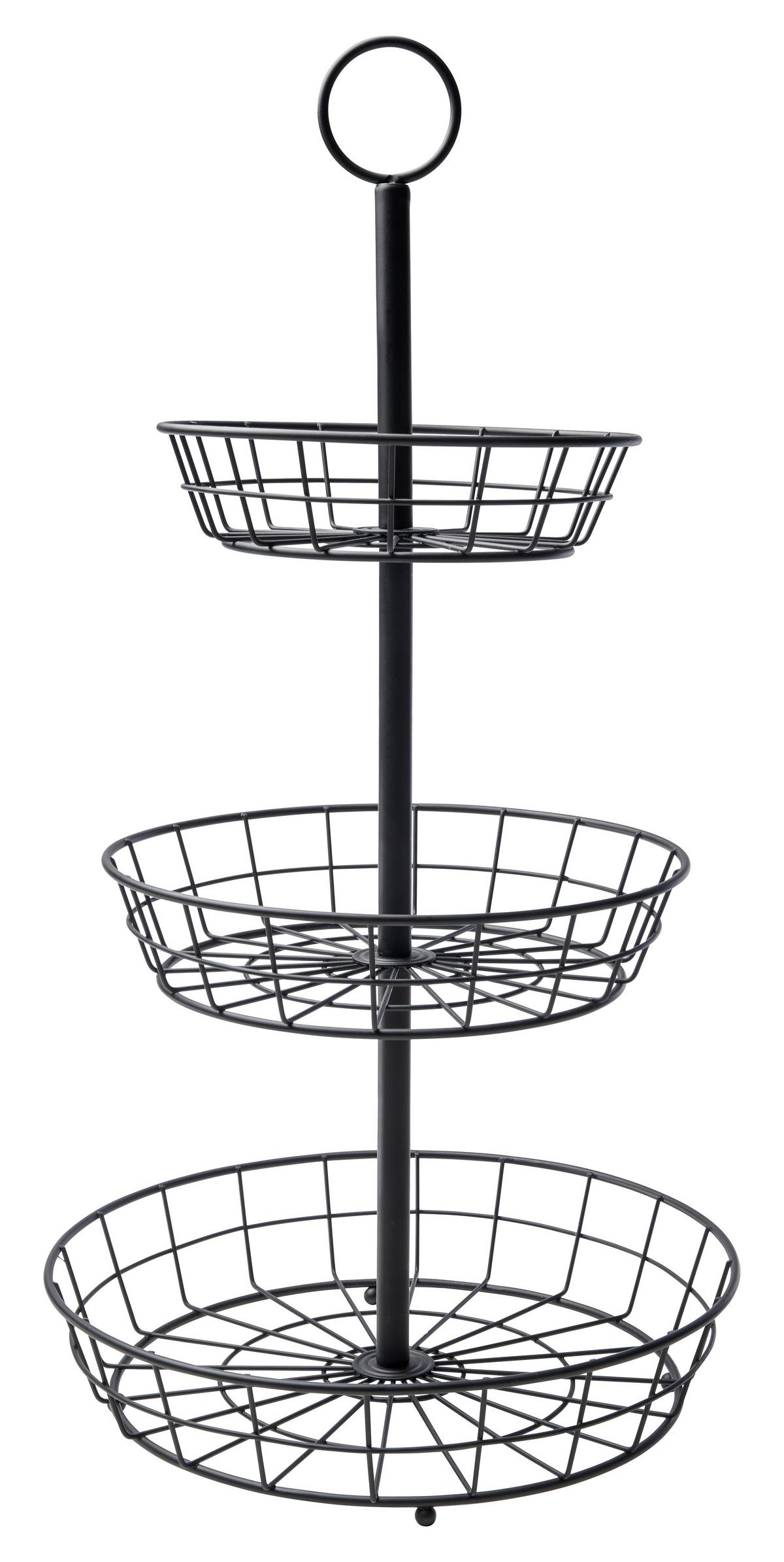Mísa na ovoce Big, Ø: 33cm - černá, Moderní, kov (32,5/62cm) - Mömax