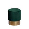 Hocker Nano Samt Dunkelgrün/ Goldfarben H: 42 cm - Dunkelgrün/Goldfarben, Basics, Holz/Holzwerkstoff (35/42cm) - Kayoom