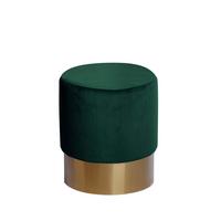 Hocker Nano Samt Dunkelgrün/ Goldfarben H: 42 cm - Dunkelgrün/Goldfarben, Basics, Holz/Holzwerkstoff (35/42cm) - Kayoom
