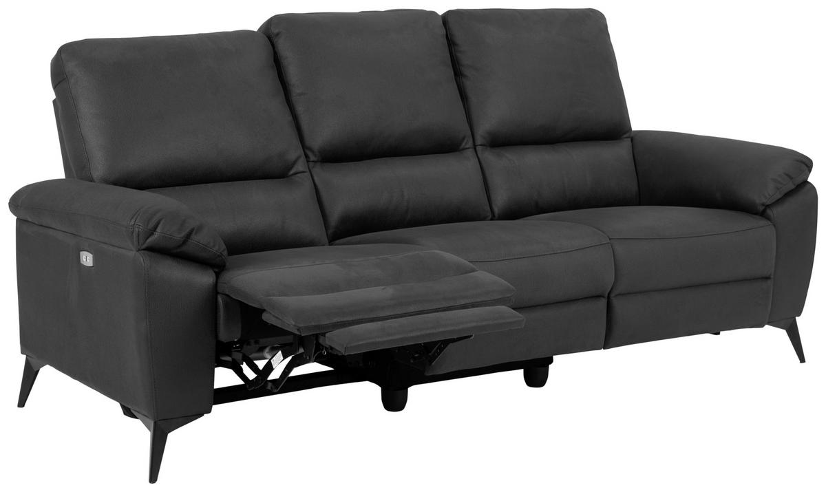 3-sitzer-sofa Rana - Schwarz/Grau, KONVENTIONELL, Textil (215/102/96cm) - MID.YOU