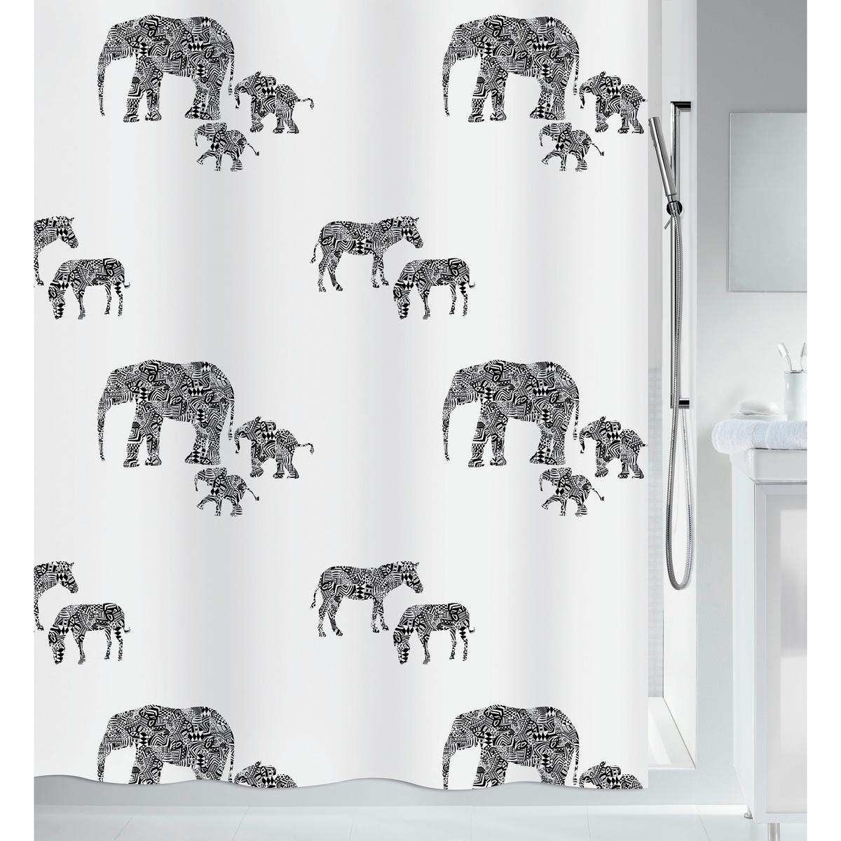 Duschvorhang Serengeti Polyester ca. 180x200 cm - Schwarz, Basics, Textil (180/200cm) - Spirella