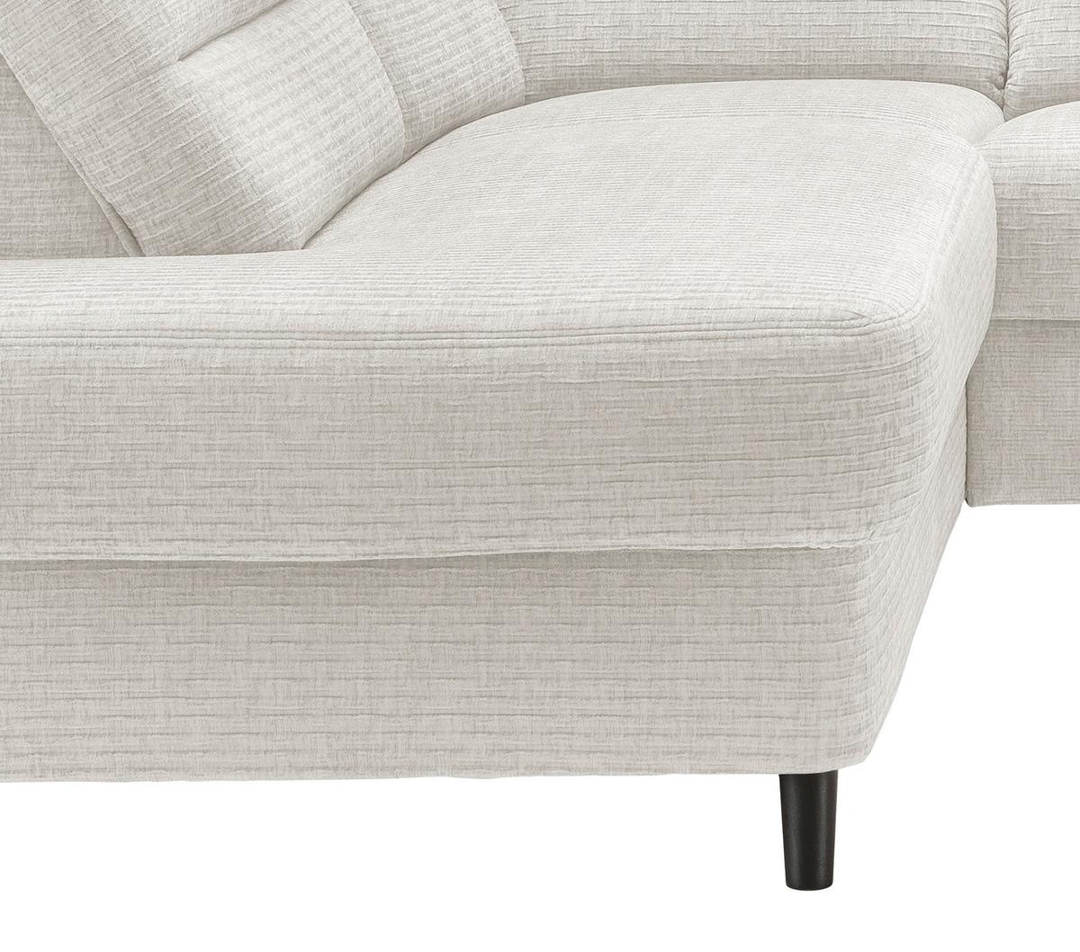 Ecksofa Cavoli Creme Relaxfunktion S: 190x266cm - Creme/Schwarz, MODERN, Textil (190/266cm) - Livetastic