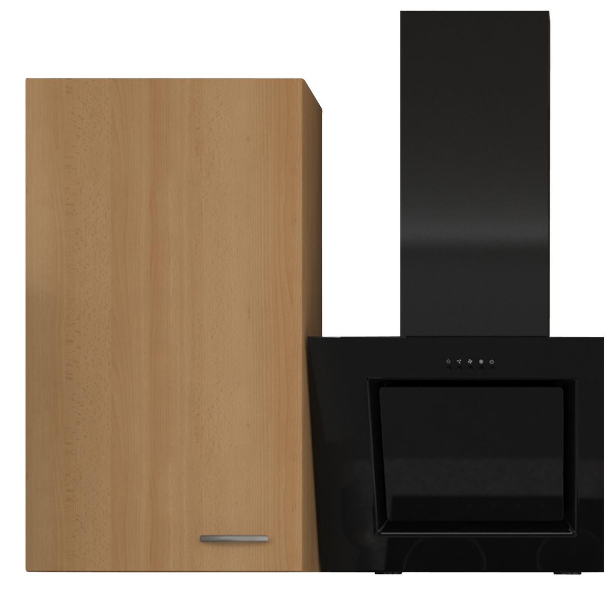 Küchenzeile Nano M. Geräten 220 Cm Creme/buche Dekor - Beige/Buchefarben, MODERN, Holzwerkstoff (220cm) - FlexWell