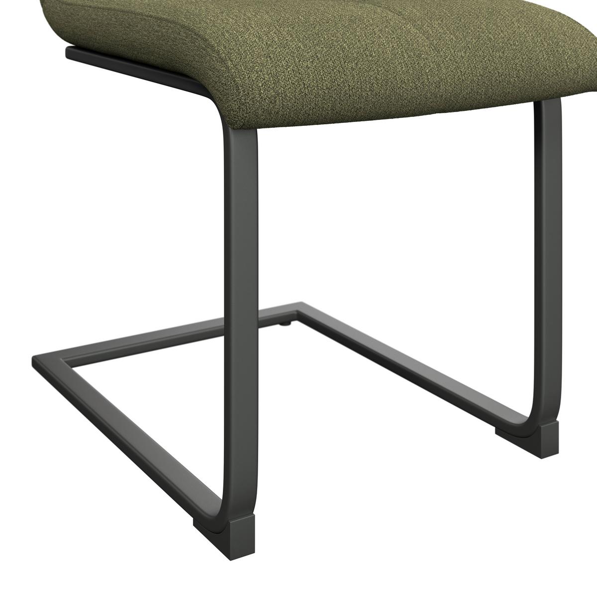 Schwingstuhl Tristan Webstoff grün, B: 41cm - Schwarz/Grün, MODERN, Holz/Textil (41/102/58cm) - James Wood