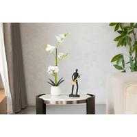 Orchidee Marlene - Gelb/Weiß, KONVENTIONELL, Keramik/Papier (9.5/58cm) - Luca Bessoni