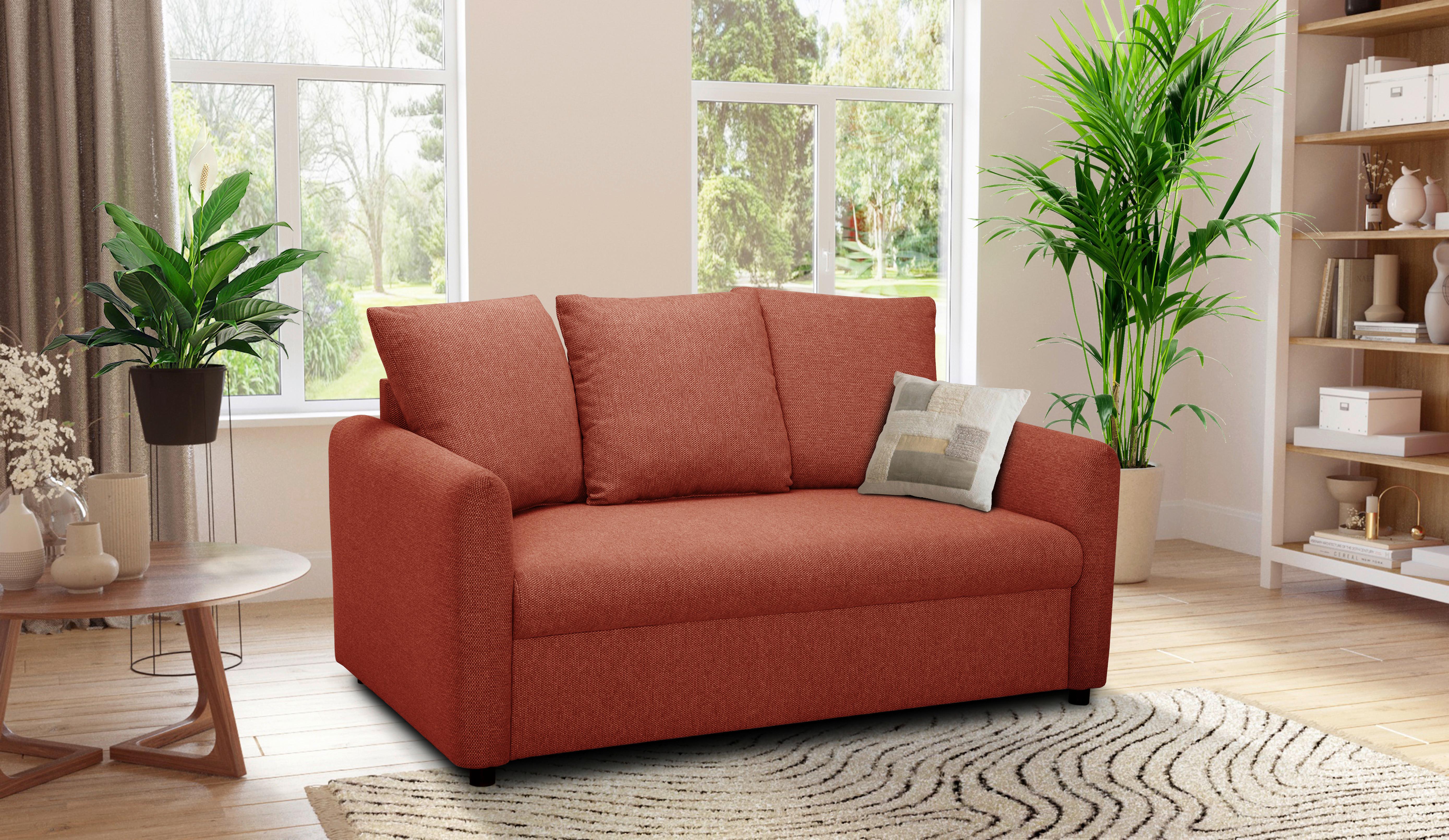 2-sitzer-sofa Aladin Rostfarben - Rostfarben/Schwarz, Basics, Textil (161,5/89/89cm) - P & B
