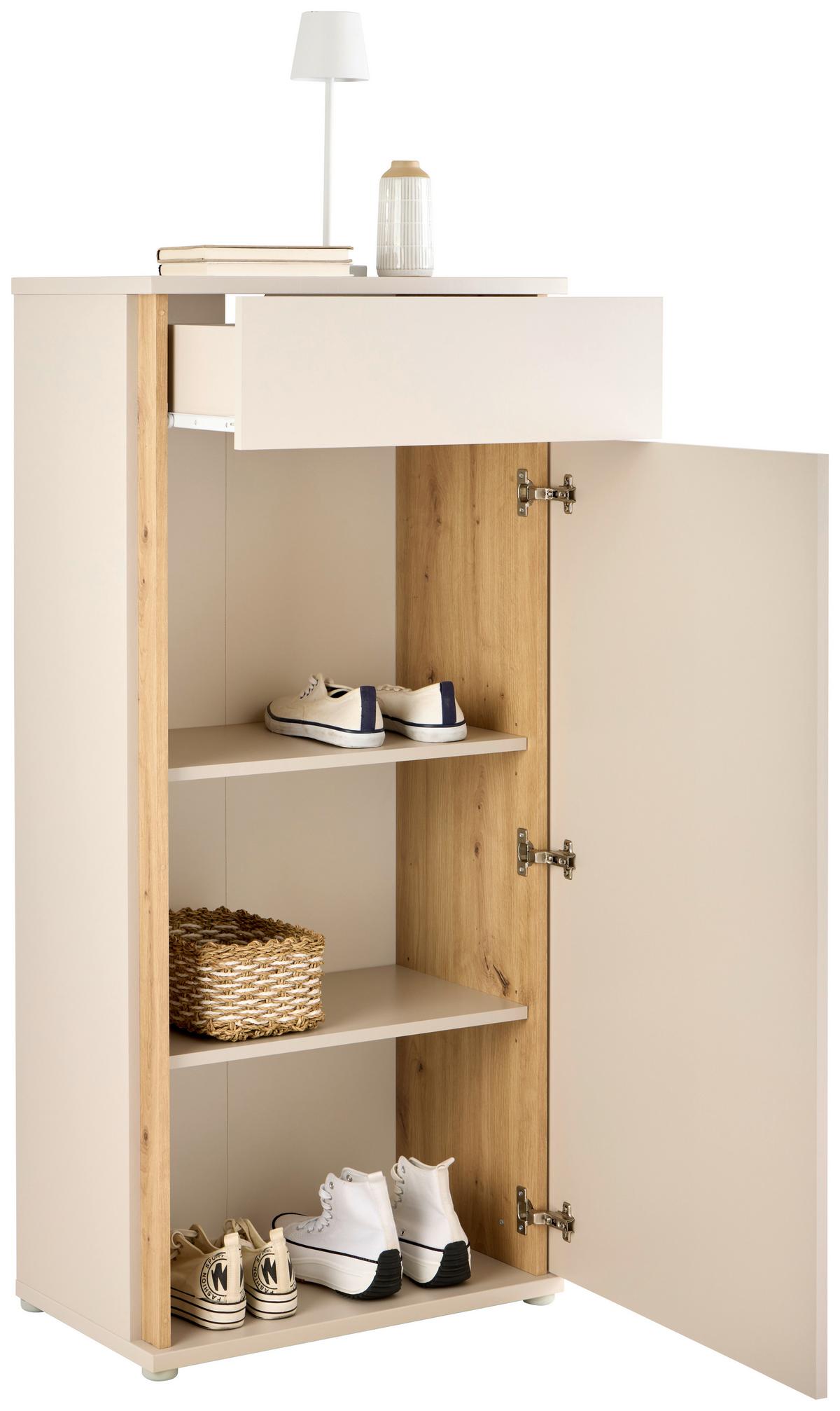 Schuhschrank Antonio Kaschmir H: 134 Cm - Kaschmir/Eiche Artisan, Trend, Holzwerkstoff (61/133,3/37,5cm)