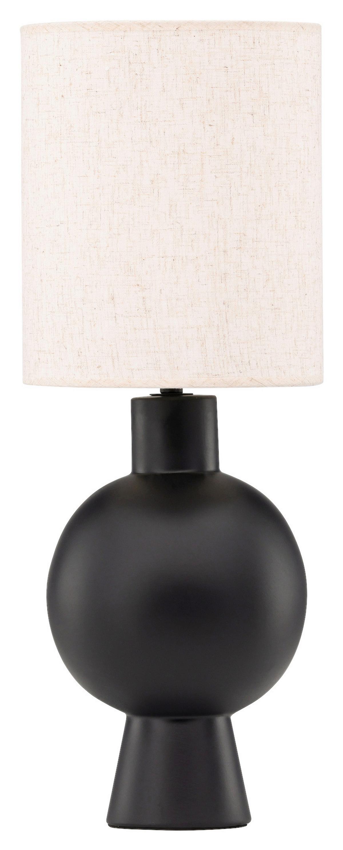 Tischleuchte Mysterna - Beige/Schwarz, Basics, Textil/Stein (21/55/21cm) - P & B