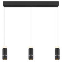Led-hängeleuchte Alvarado Schwarz L: 73 Cm - Schwarz, Design, Kunststoff/Metall (73/6,5/180cm) - Globo