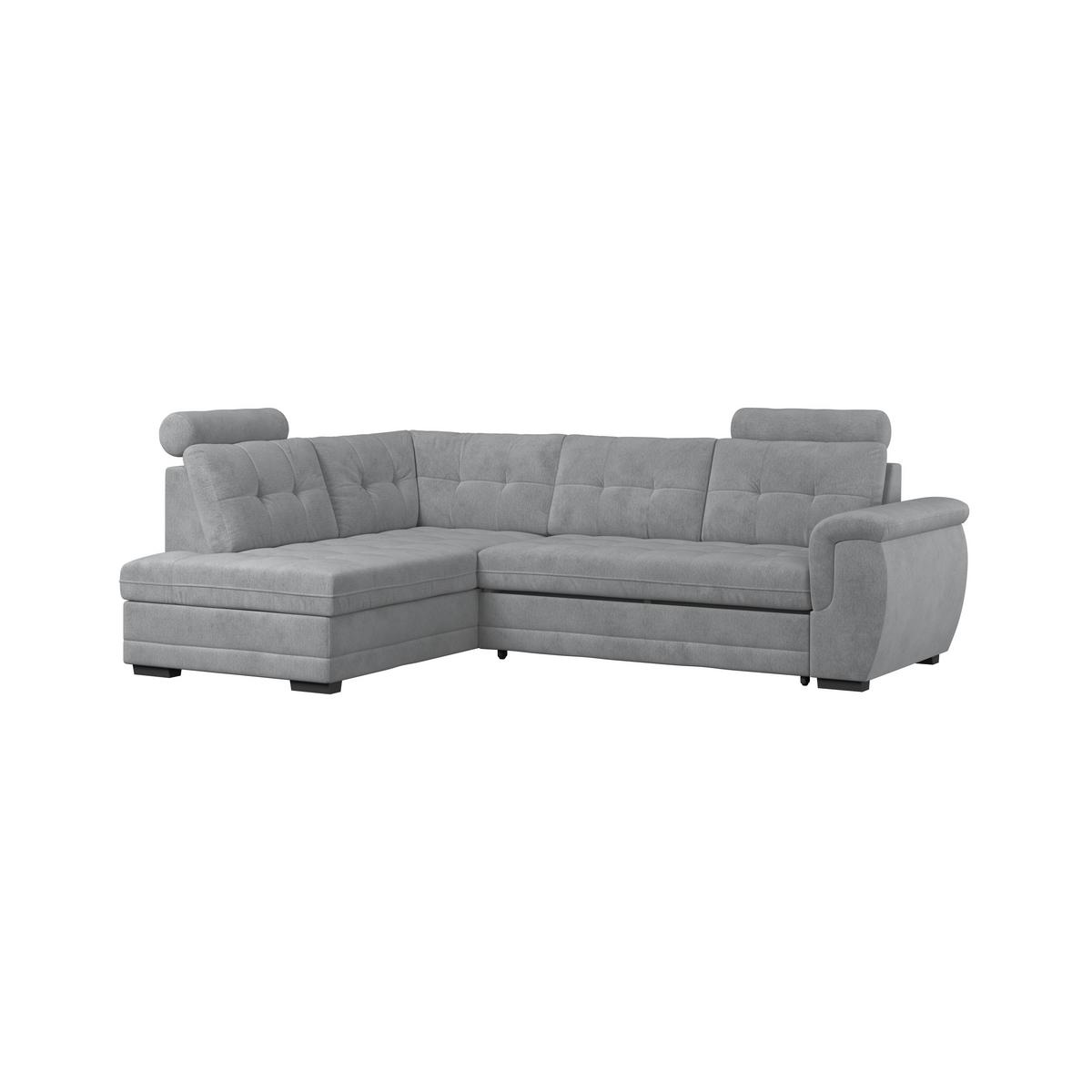 Ecksofa mit Schlaffunktion Falco new Grau 183x251 cm - Schwarz/Grau, KONVENTIONELL, Textil (183/251cm) - Ondega