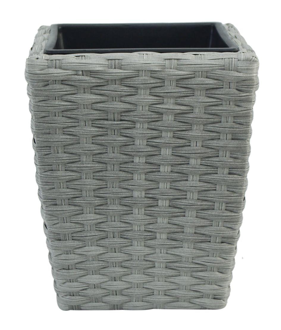 Blumentopf Nils - Schwarz/Grau, KONVENTIONELL, Kunststoff/Metall (30/37cm) - Luca Bessoni