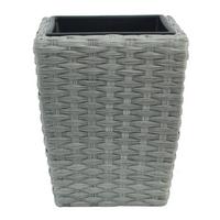 Blumentopf Nils - Schwarz/Grau, KONVENTIONELL, Kunststoff/Metall (30/37cm) - Luca Bessoni