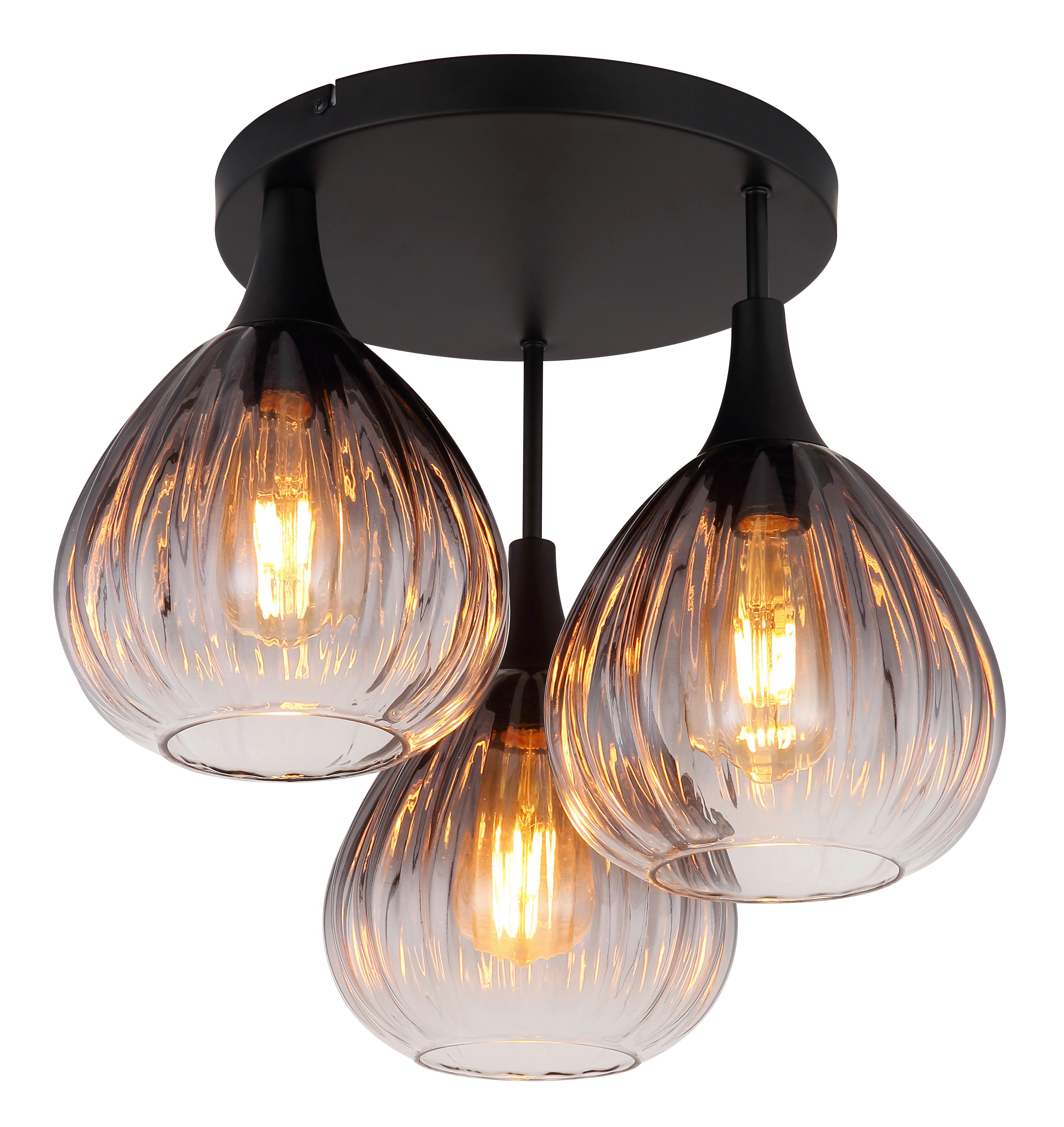 Deckenleuchte 15887-3D - Klar, Design, Glas/Metall (44/35cm) - Globo