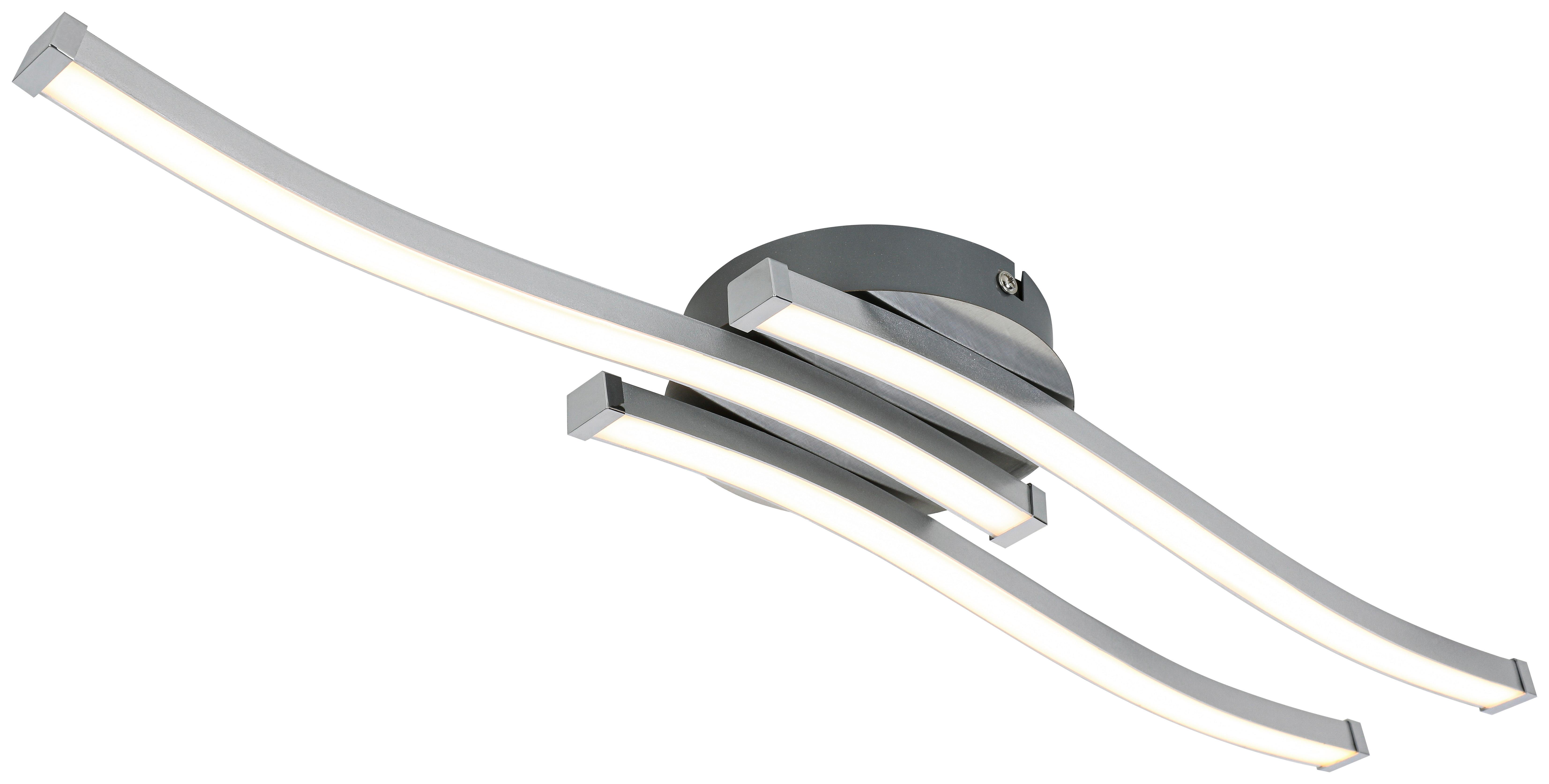 STROPNÉ LED SVIETIDLO ROLLIM - biela/niklová, Konventionell, kov/plast (54,5/14/6,5cm) - Mömax