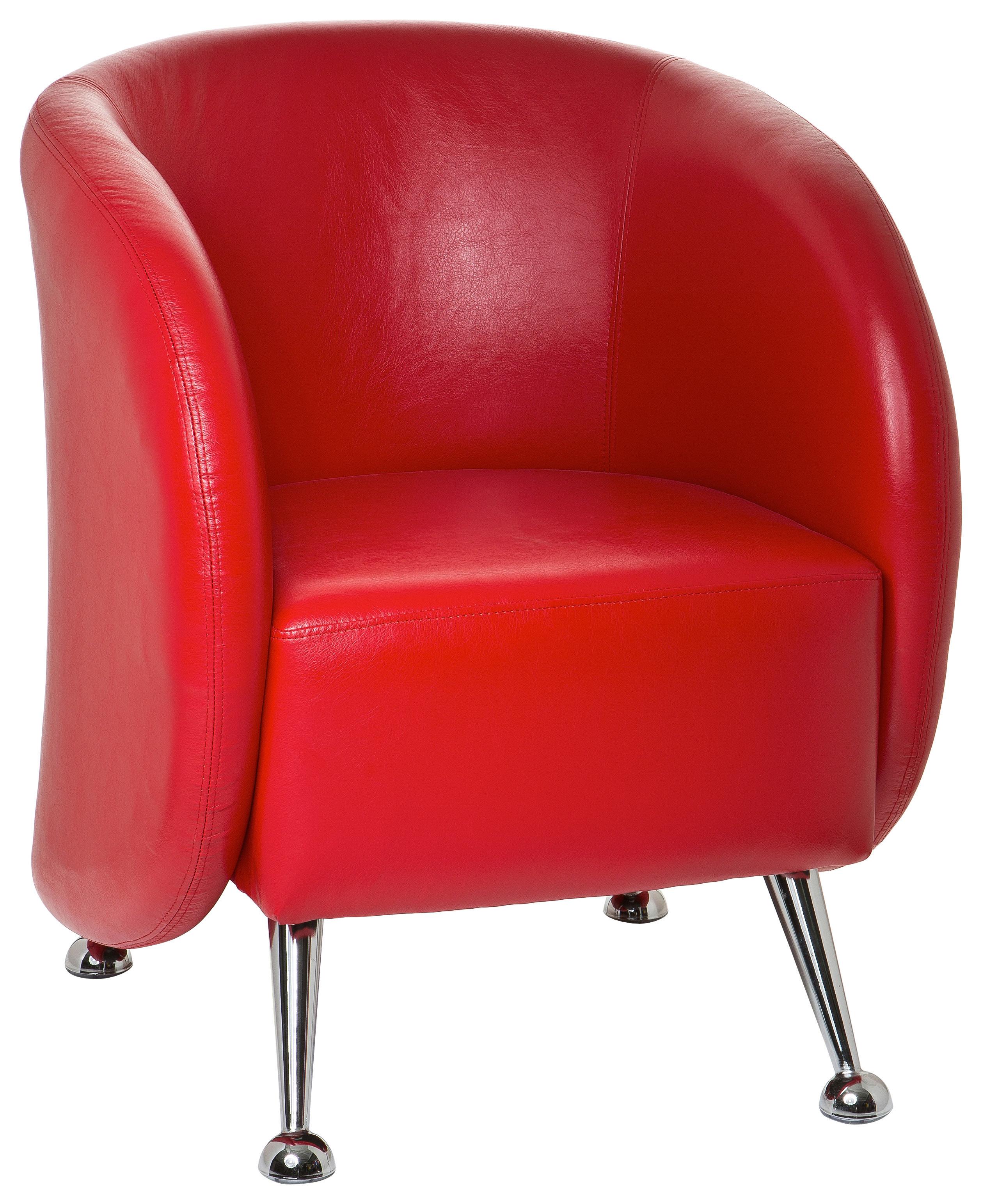 Sessel St. Lucia Rot - Chromfarben/Rot, MODERN, Textil (60/85/50cm) - MID.YOU