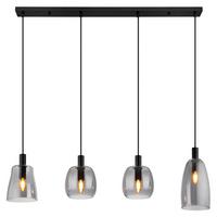 Hängeleuchte 15789-4hb - Schwarz, Design, Glas/Metall (107/16/120cm) - Globo