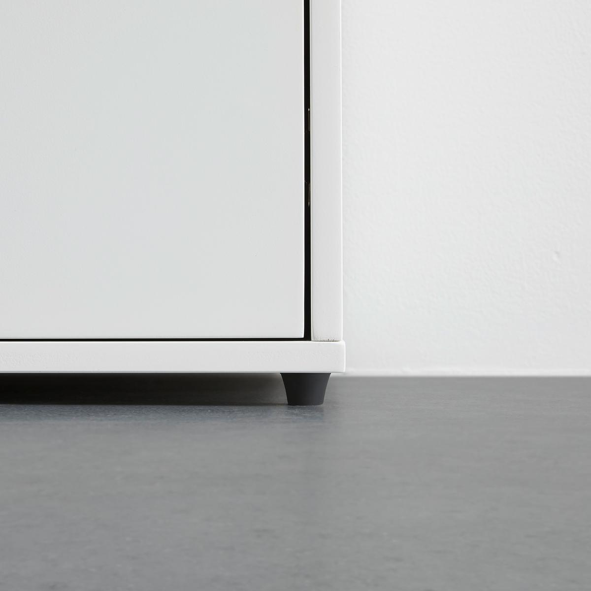 Komoda MICK - bílá/černá, Moderní, textil/plast (120/75/40cm) - Bessagi Home