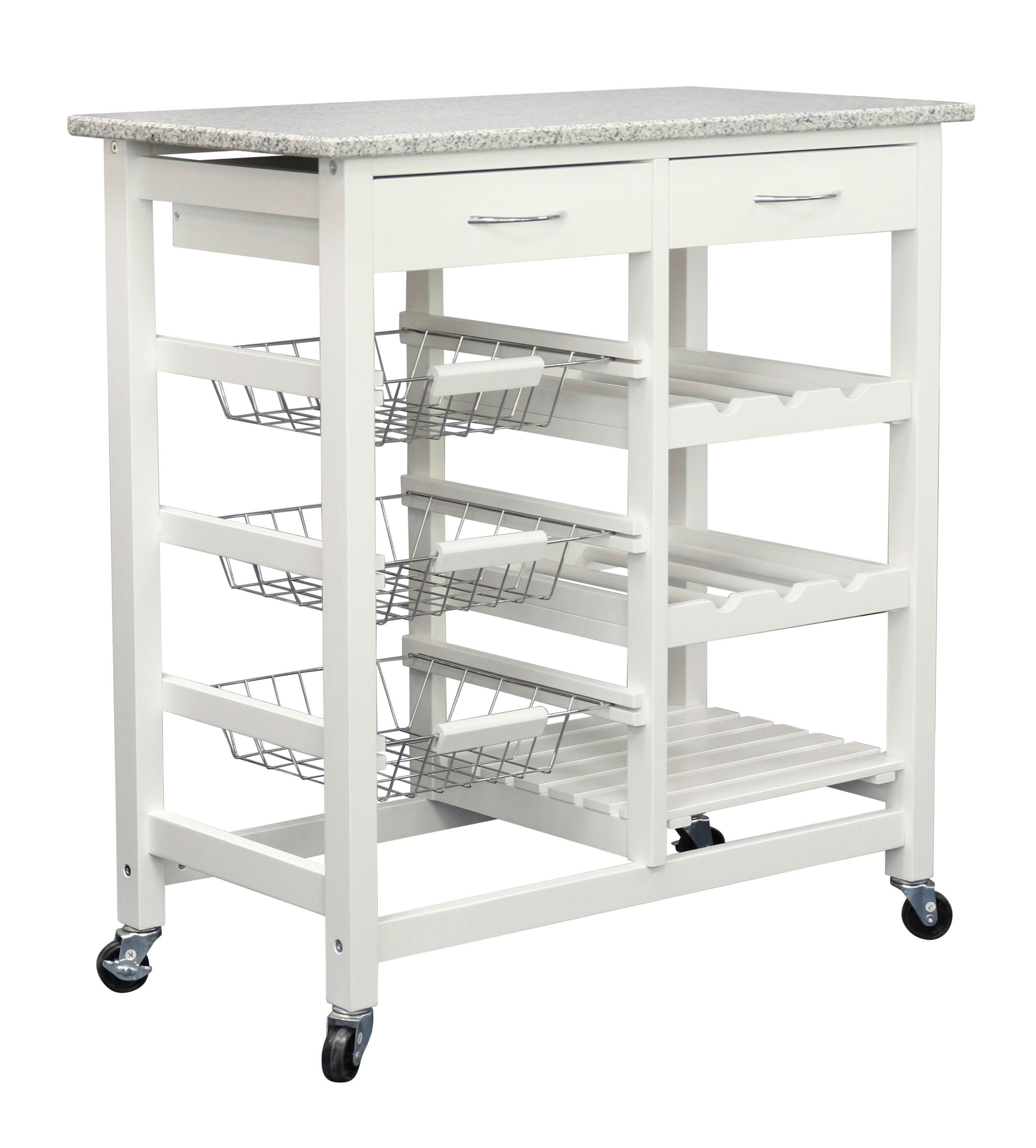 SERVÍROVACÍ VOZÍK JEAMS 2 - bílá/šedá, Moderní, kov/dřevo (76/81/41cm)