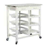 SERVÍROVACÍ VOZÍK JEAMS 2 - bílá/šedá, Moderní, kov/dřevo (76/81/41cm)