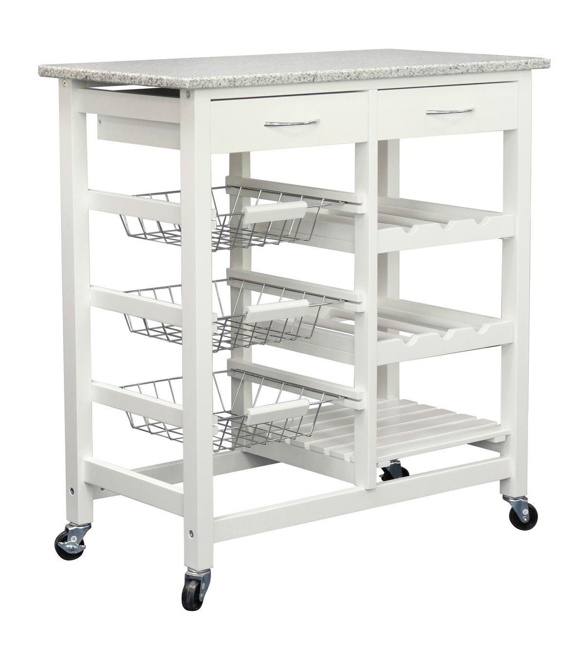 SERVÍROVACÍ VOZÍK JEAMS 2 - bílá/šedá, Moderní, kov/dřevo (76/81/41cm)