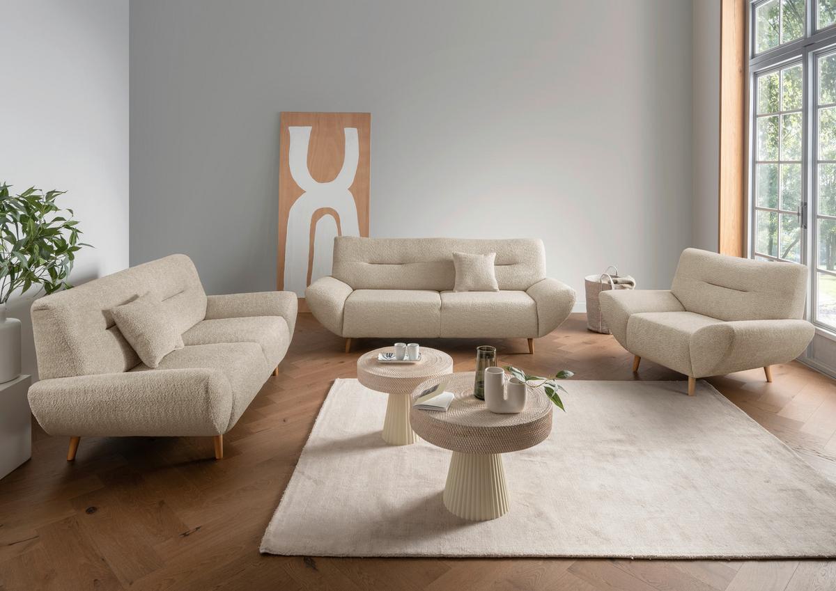3-Sitzer-Sofa Drago, Beige B: 205 cm - Wildeiche/Beige, KONVENTIONELL, Textil (205/81/90cm) - MID.YOU