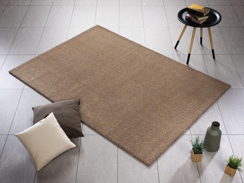Webteppich Louvre Melange Hellbraun 65x130 cm - Hellbraun, Basics, Textil (65/130cm) - Novel