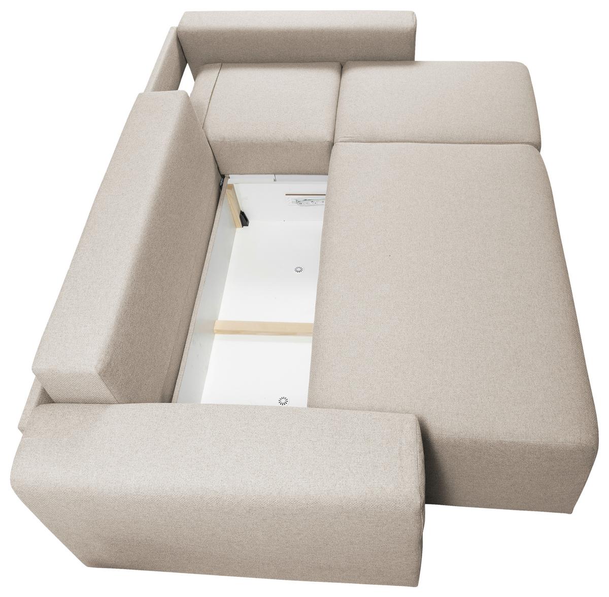 Ecksofa Bega - Chromfarben/Beige, Basics, Textil (240/153cm) - P & B