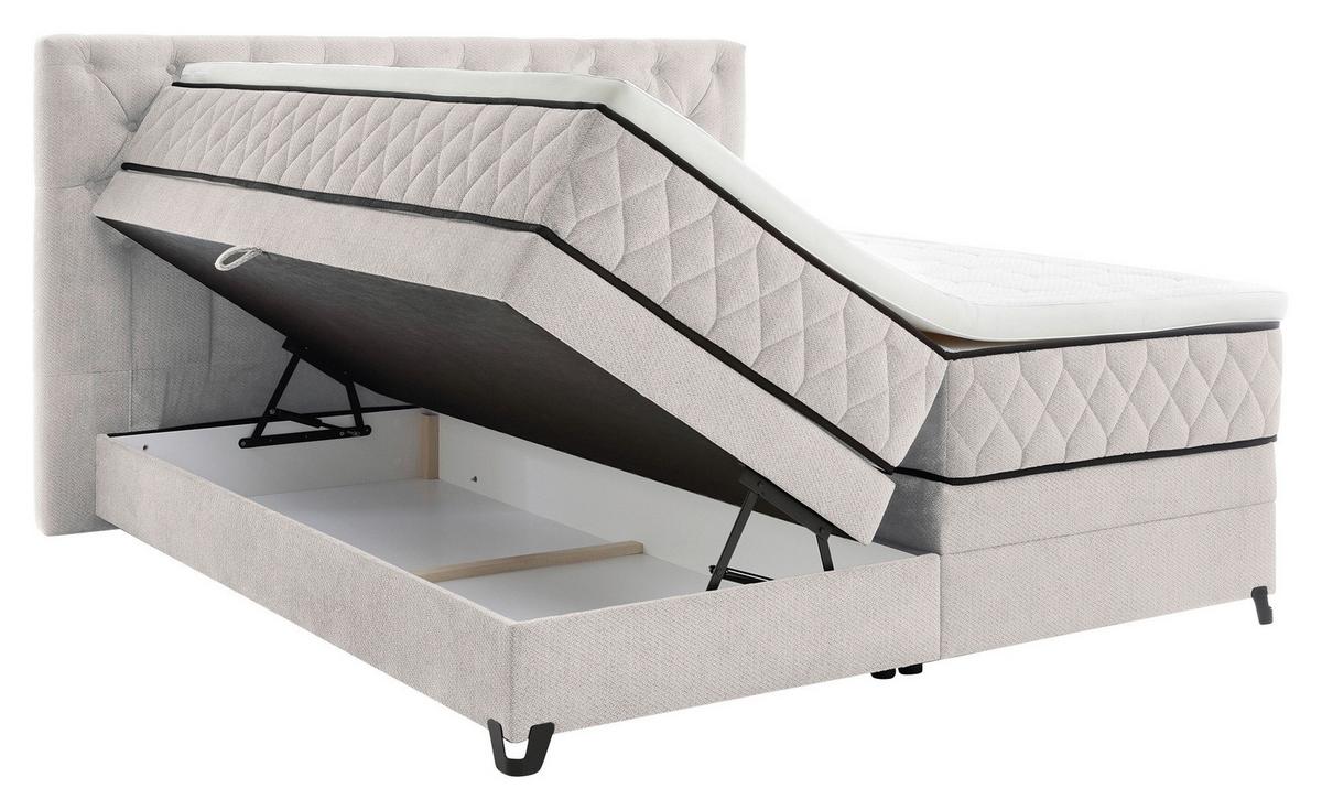 Boxspringbett Carmen A Champagner 160x200 Cm - Türkis/Champagner, KONVENTIONELL, Holz/Holzwerkstoff (160/200cm) - James Wood
