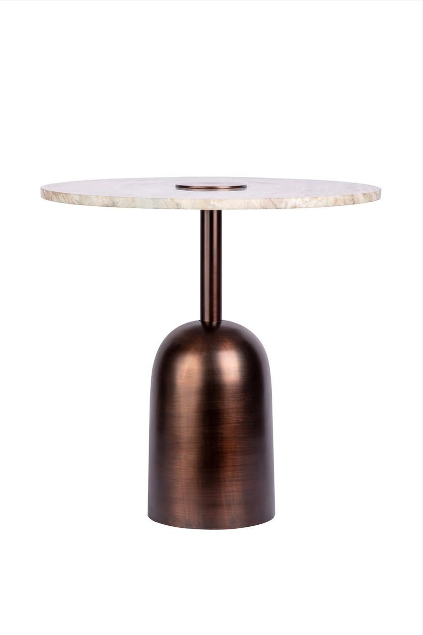 Beistelltisch Harry Braun, Grün B: 47 Cm - Braun/Grün, Design, Stein/Metall (47/47/47cm) - Kayoom