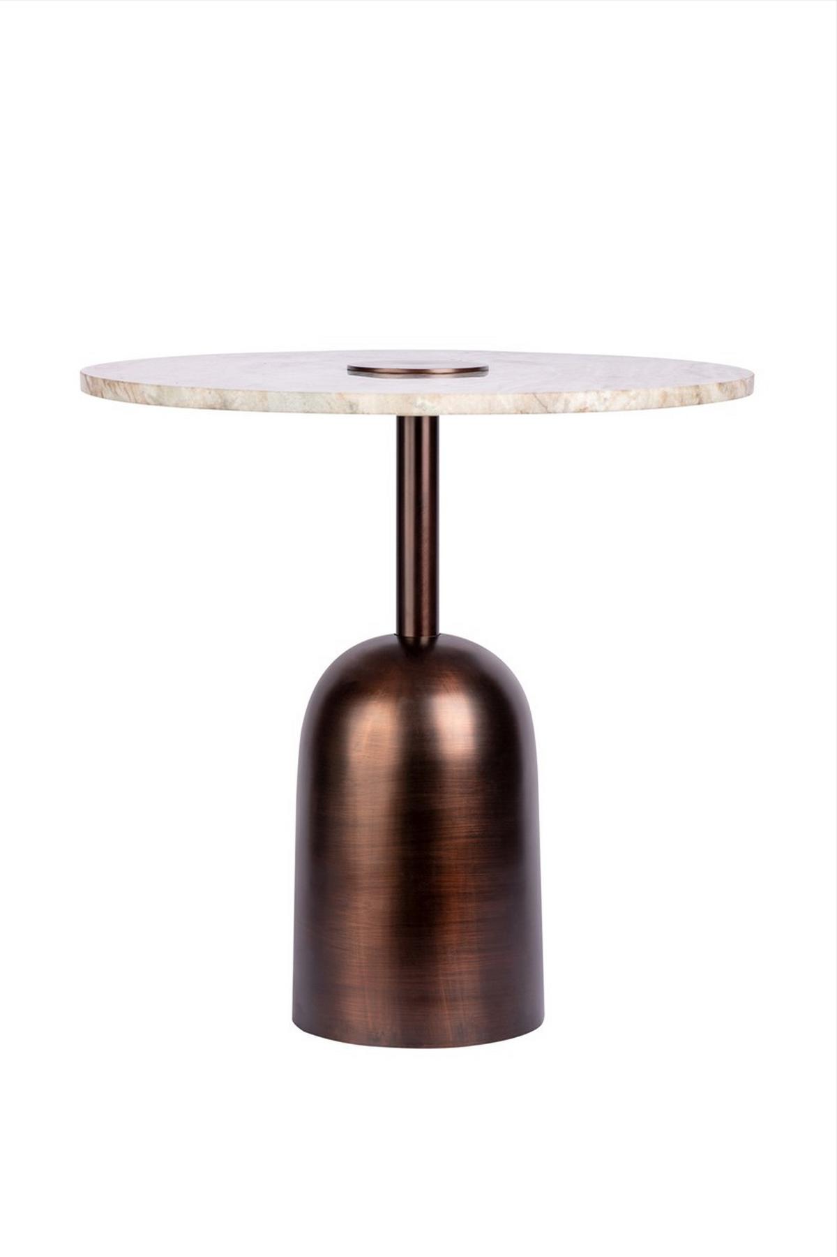 Beistelltisch Harry Braun, Grün B: 47 cm - Braun/Grün, Design, Stein/Metall (47/47/47cm) - Kayoom