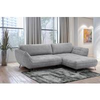Ecksofa Samoa Grau S: 282x187 cm - Schwarz/Grau, Design, Textil (282/187cm) - Livetastic
