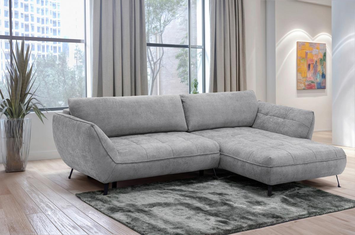 Ecksofa Samoa Grau S: 282x187 cm - Schwarz/Grau, Design, Textil (282/187cm) - Livetastic