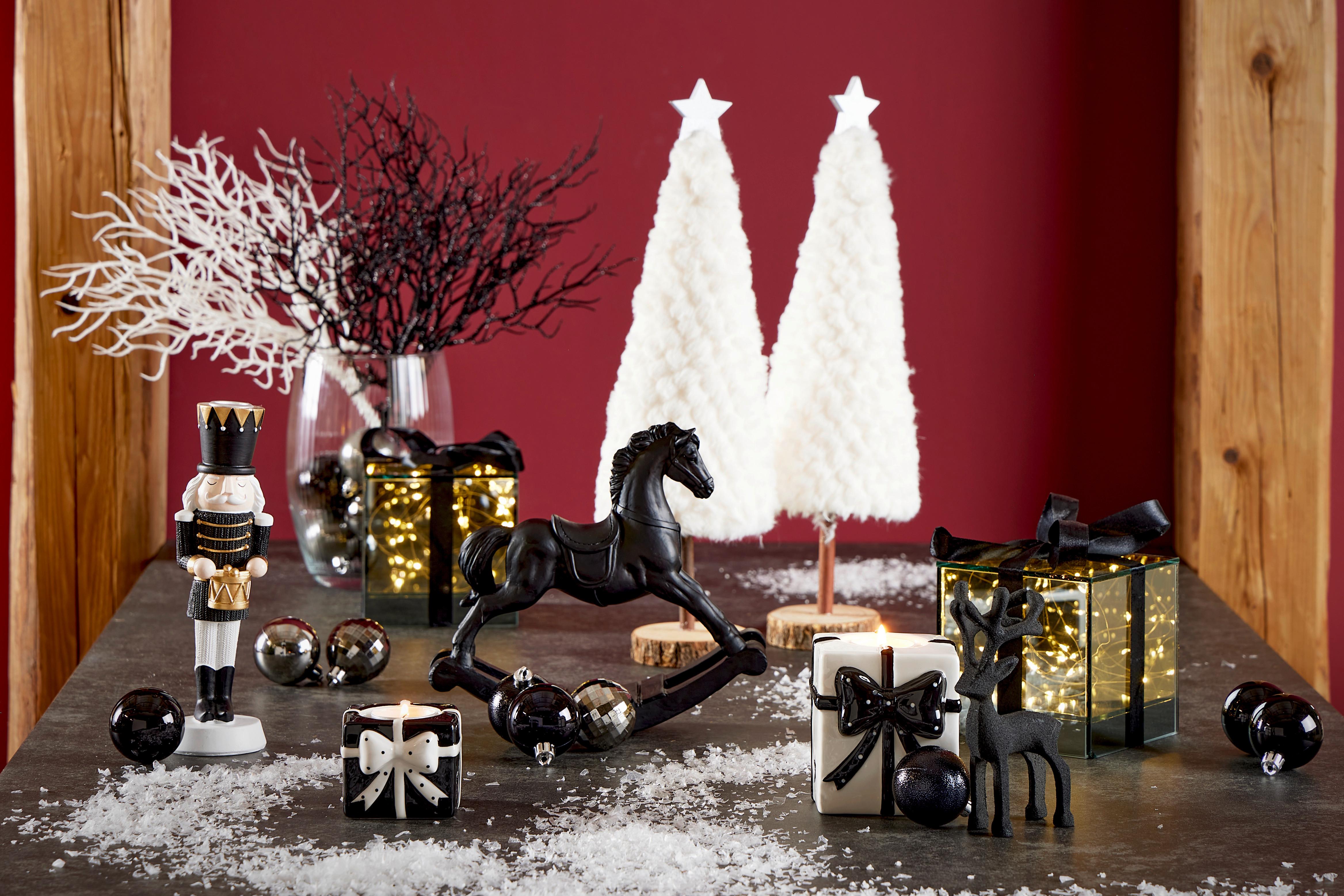 Christbaumkugel-Set Chrisi - Dunkelgrau/Schwarz, KONVENTIONELL, Kunststoff/Textil (5cm) - Luca Bessoni