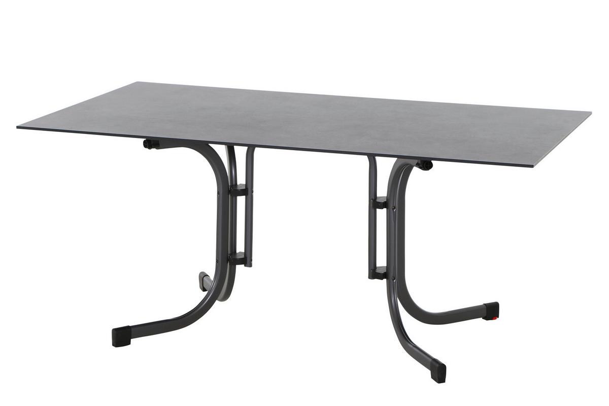 Gartentisch Klappbar Metall /kunststoff/holz L 160 Cm - Anthrazit, KONVENTIONELL, Holzwerkstoff/Kunststoff (160/90/71cm) - Siena Garden