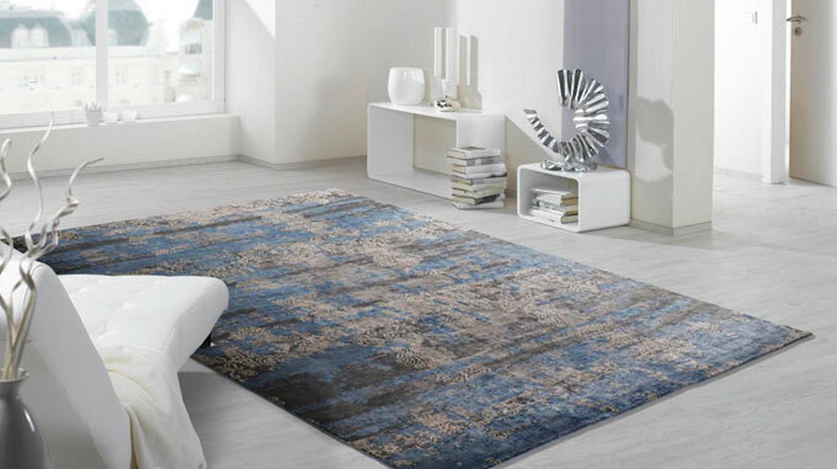 Orientalischer Webteppich Blau Signature Fusion 250x350 cm - Blau/Braun, Basics, Textil (250/350cm) - Cazaris