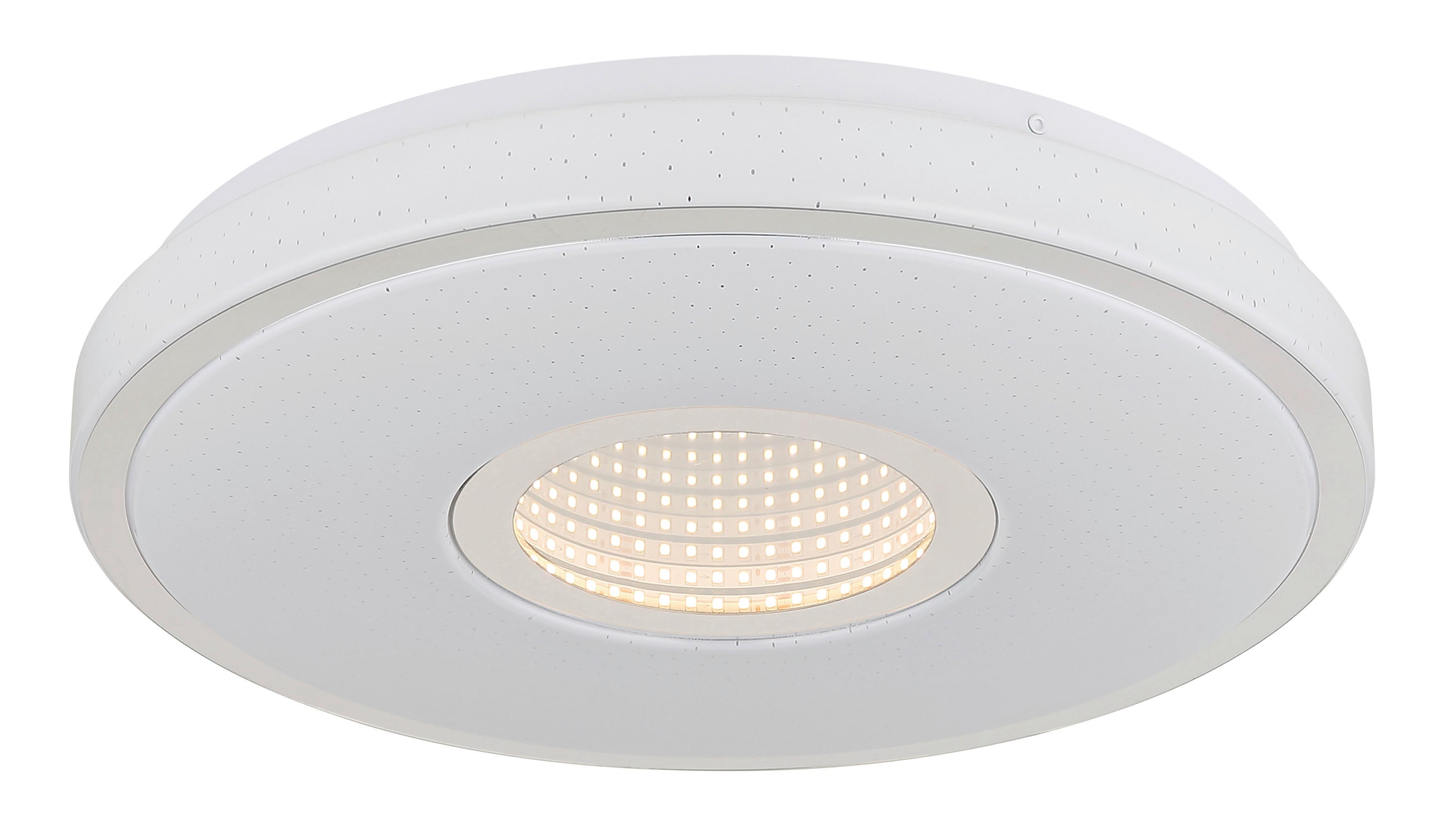 Led-deckenleuchte 41264t Astania - Chromfarben/Weiß, Basics, Kunststoff/Metall (38/6,5cm) - Globo