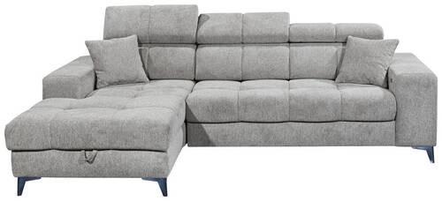 Ecksofa Sydney Hrellgrau S: 172/268 cm - Hellgrau/Schwarz, KONVENTIONELL, Textil (172/268cm) - MID.YOU