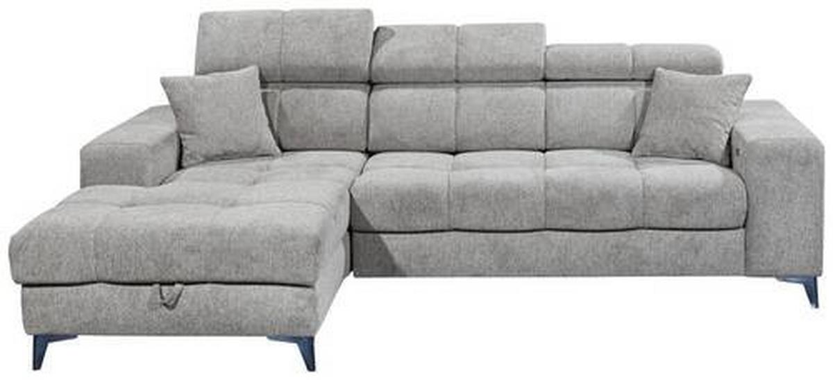 Ecksofa Sydney Hrellgrau S: 172/268 cm - Hellgrau/Schwarz, KONVENTIONELL, Textil (172/268cm) - MID.YOU