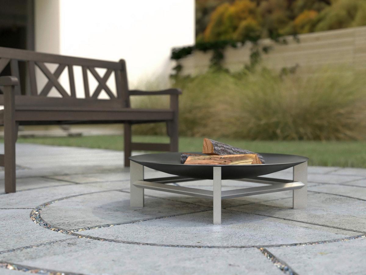 Feuerschale Alpha XXL - Edelstahlfarben/Rostfarben, Basics, Metall (58/58/20cm)