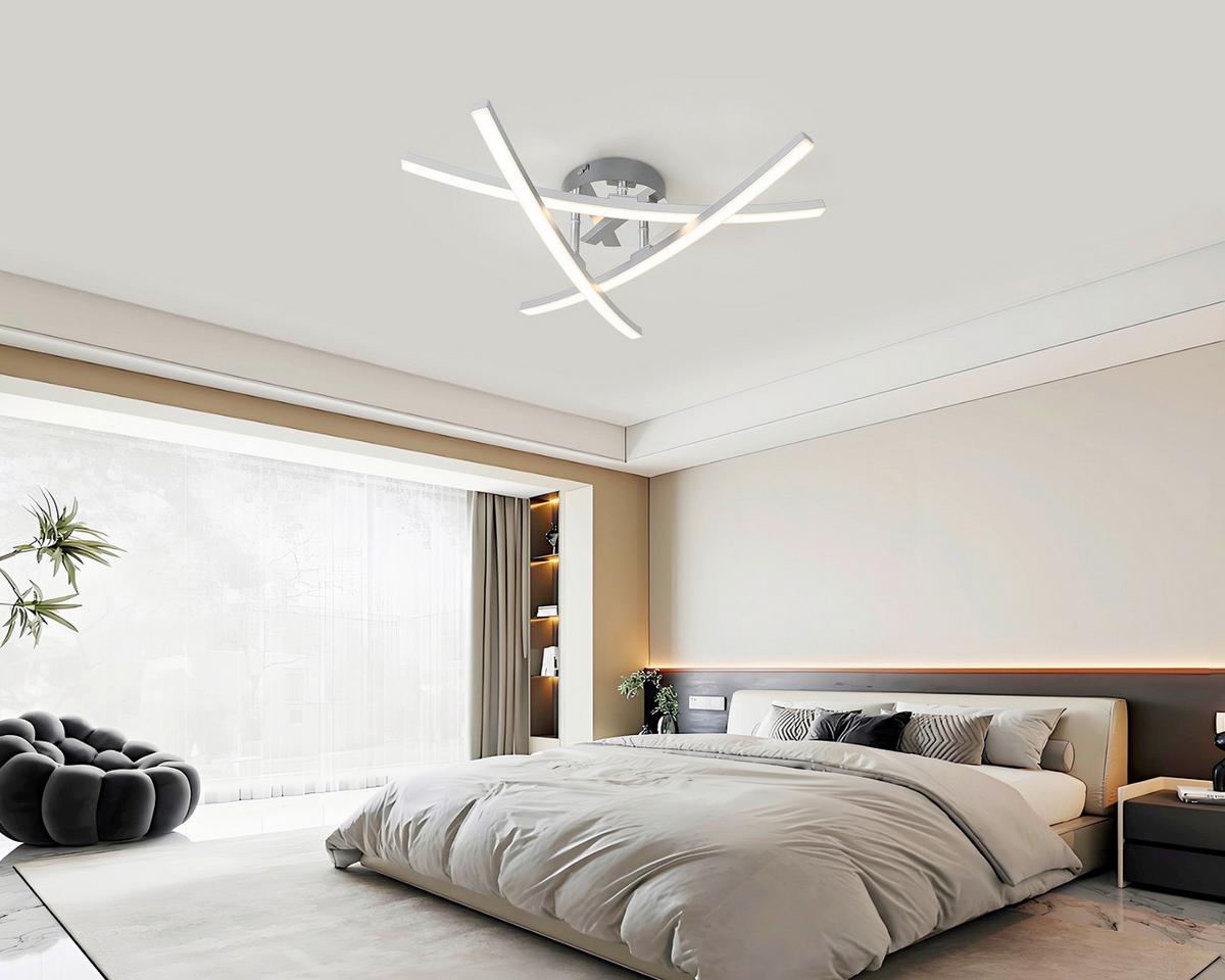 LED-Deckenleuchte Coco - Chromfarben/Silberfarben, Basics, Kunststoff/Metall (52/11cm) - Luca Bessoni