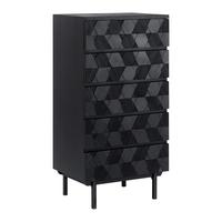 Komoda ROMA - černá, Moderní, kov/dřevo (54/103/39cm) - Bessagi Home