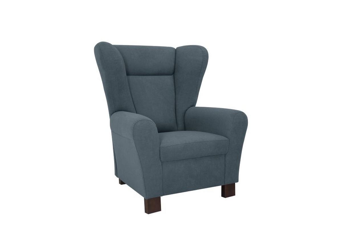 Křeslo ušák CHANDLER, petrolejová - petrolej/hnědá, Design, dřevo/kompozitní dřevo (95/109/97cm) - Ondega