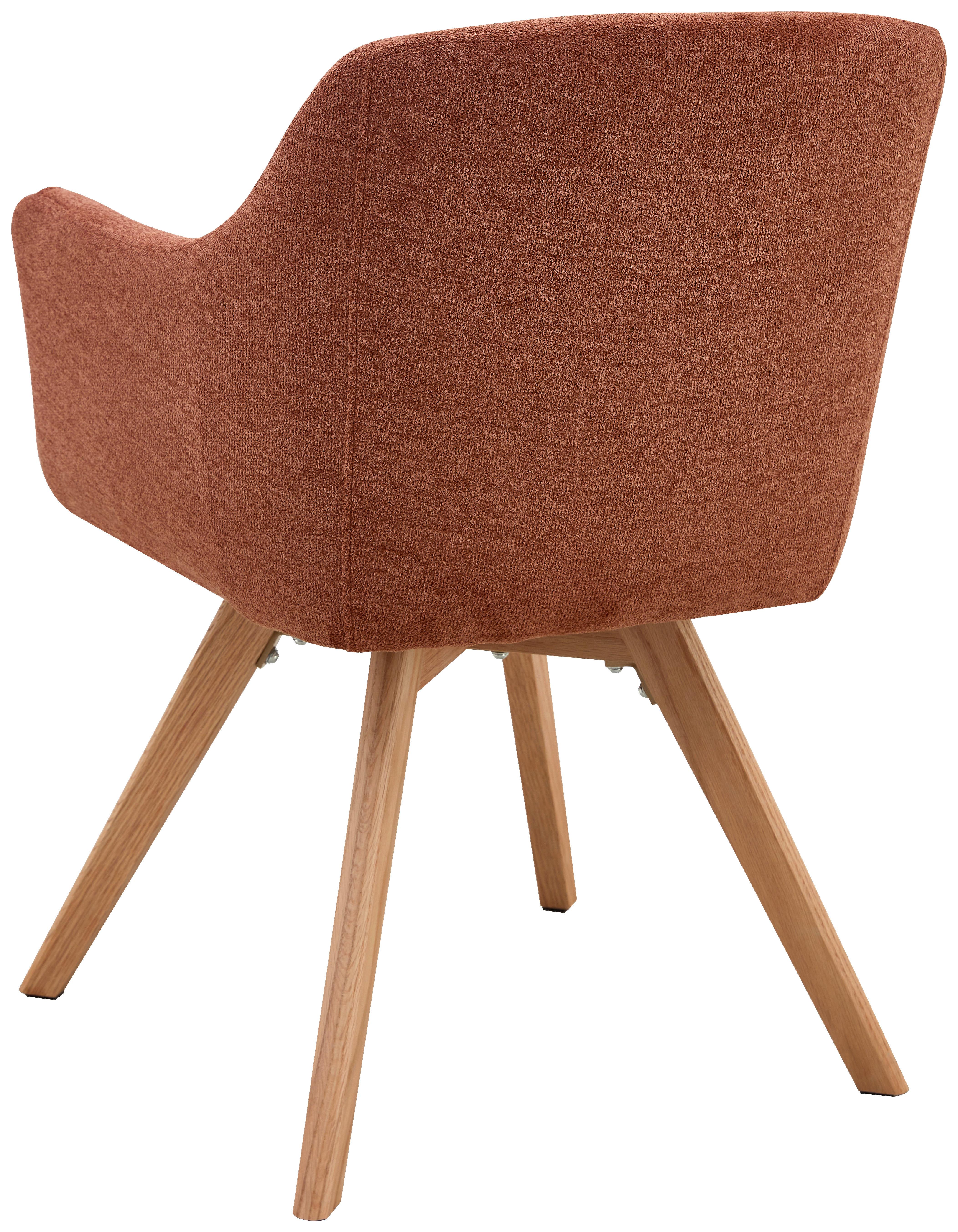 Armlehnstuhl Mats Webstoff Karamell, B: 61 Cm - Karamell/Naturfarben, KONVENTIONELL, Holz/Textil (61/85,5/63,5cm) - Livetastic